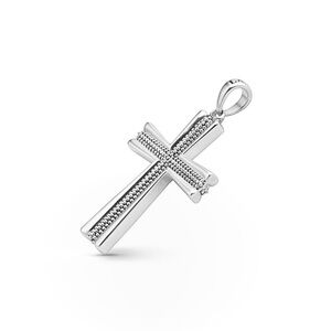 Lagos Anthem Caviar Beaded Cross Amulet 925 Silver